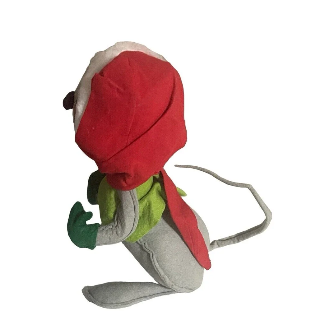 Vintage 1986 Annalee Christmas Gray Mouse Doll Stocking Cap Tag Mobilitee 13”